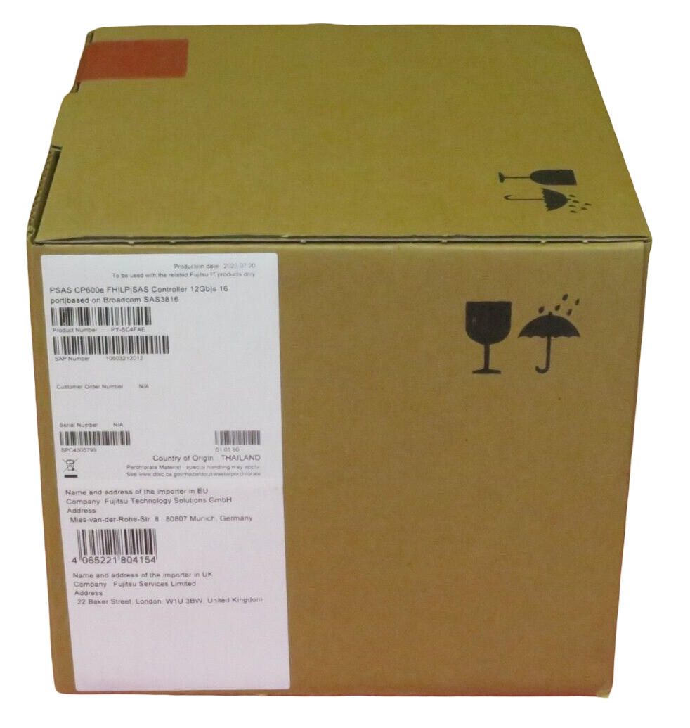NEW Fujitsu PSAS CP600e FH/LP SAS RAID Controller 12Gb/s 16-Port PY-SC4FAE