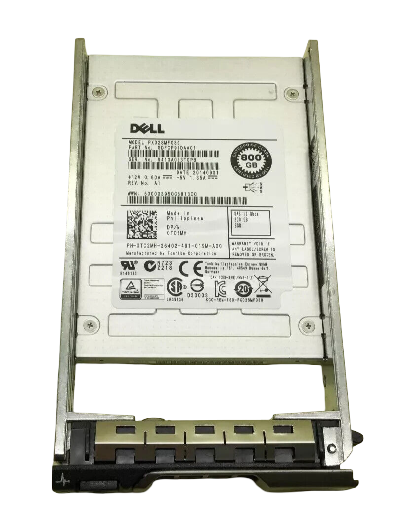Dell 800GB 12Gbps SAS 2.5" Mixed-Use SSD mu eMLC PowerVault TC2MH PX02SMF080
