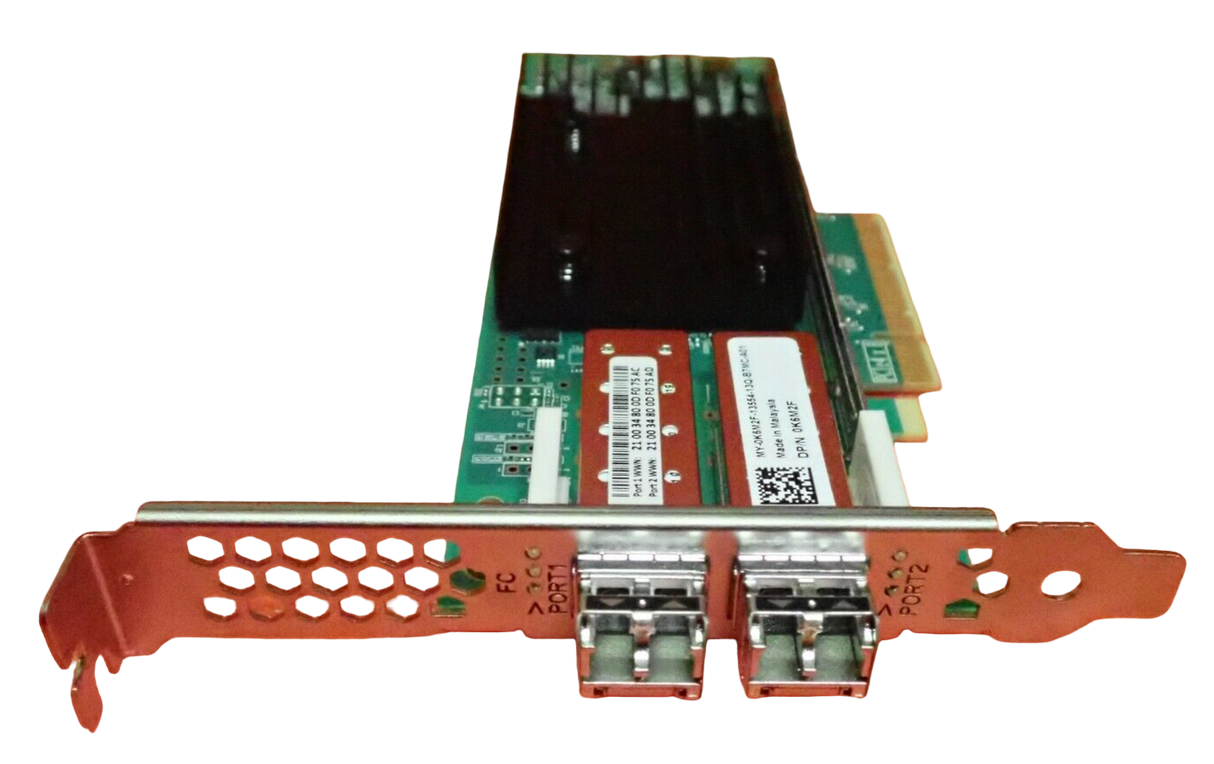Dell QLogic QLE2772 Dual Port 32Gb FC SFP+ Host Bus Adapter HBA K6M2F + 2x SFPs