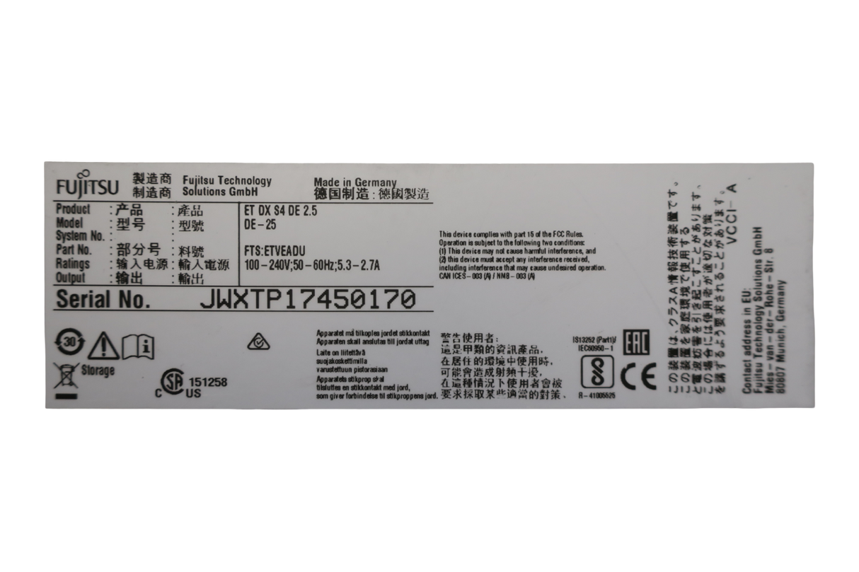 Fujitsu Eternus DX200 S4 24-Bay 2.5" SFF Expansion Array+ 2 x CA05967-1610