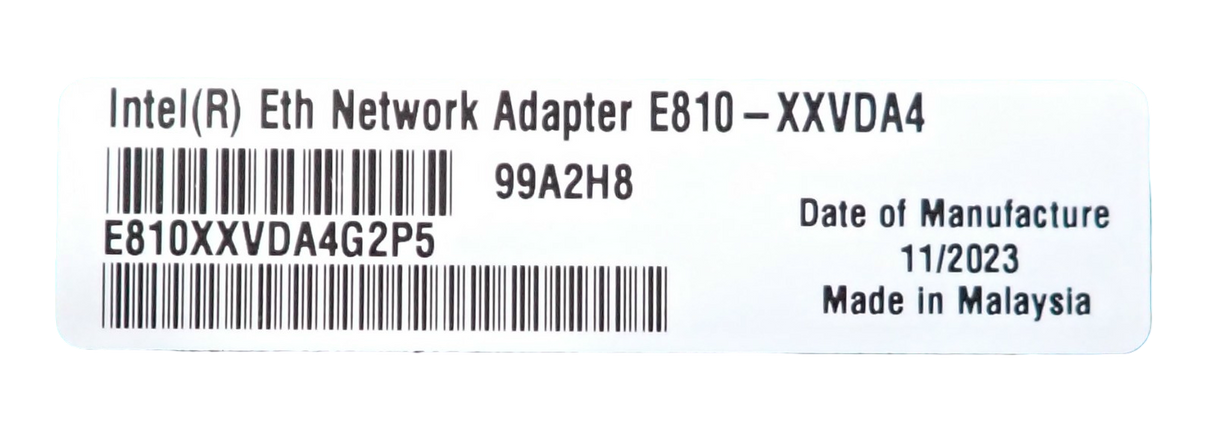 Intel E810-XXVDA4 Quad Port 1/10/25GbE SFP28 Network Adapter E810XXVDA4G2P5
