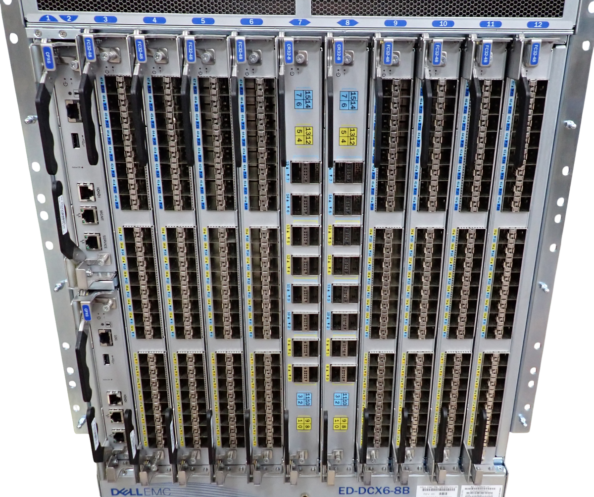 Dell EMC ED-DCX6-8B 8-Slot Gen6 Director + 8x FC32-48 2x CPX6 2x CR32-8 Modules