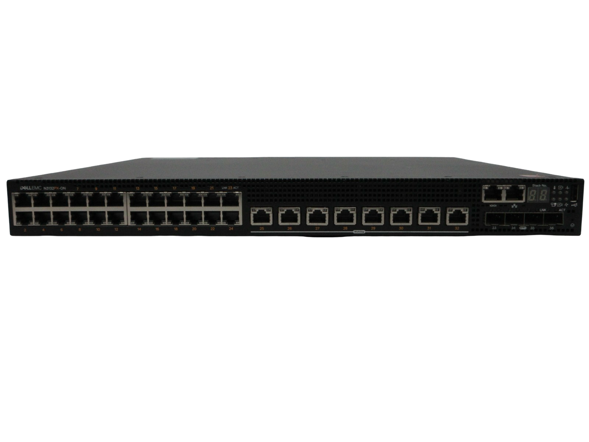 Dell Networking N3132PX-ON Switch 24x 1GbE +8x 1/2.5/5GbE POE RJ45 +4x SFP+ Port