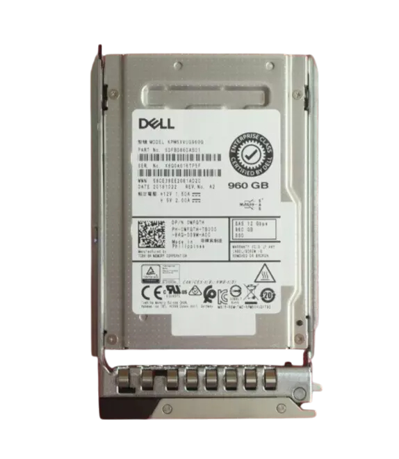 Dell 960GB 2.5" SAS 12G Mixed Use MLC SSD KPM5XVUG960G WFGTH + 14th/15th Caddy