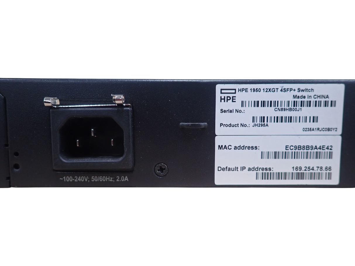 HPE OfficeConnect 1950 12XGT 12x 10G RJ-45 + 4x 10G SFP+ Port  1U Switch JH295A