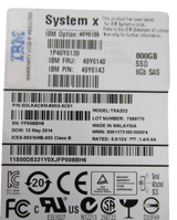 IBM 49Y6140  800GB 2.5'' 6G SAS MLC HS SSD Drive 49Y6139 49Y6143 System X HS23