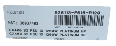 New Fujitsu CX400 S2 1200W Platinum Hot-Plug Power Supply PSU S26113-F616-R120
