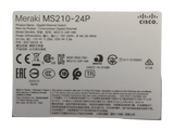 Cisco Meraki MS210-24P-HW 24x 1GE POE+ 4x 1G SFP 1U Cloud Switch UNCLAIMED