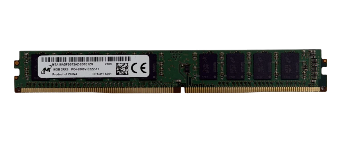 Micron 16GB DDR4 2666 VLP 2Rx8 PC4-21300 MT18ADF2G72AZ-2G6 288p ECC UDIMM RAM