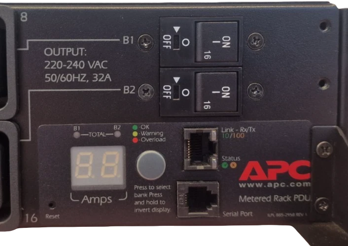 APC AP7822B 16-Way 2U Horizontal/Vertical Rackmount Metered PDU C13 & C19 Outlet