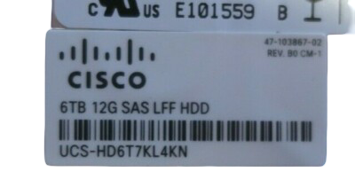 NEW Cisco 6TB 7.2K SAS 12G 4Kn 3.5" LFF HotPlug Hard Drive HDD UCS-HD6T7KL4KN M5
