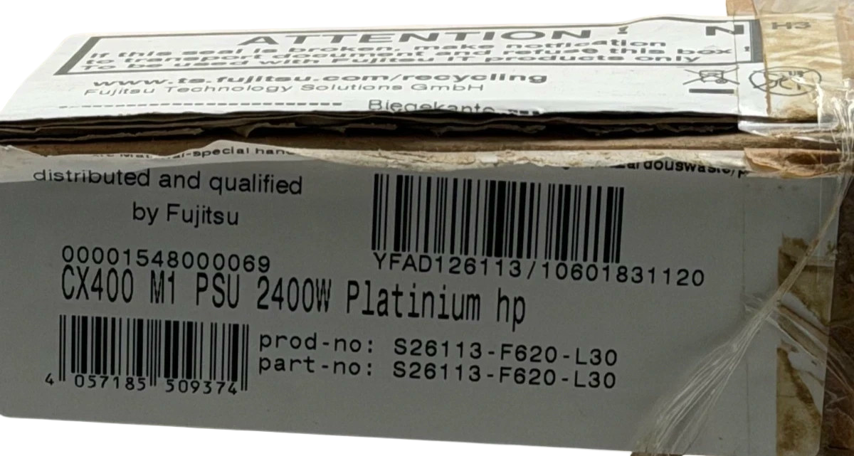 New Fujitsu S26113-F620-L30 Platinum 2400W HP Power Supply Unit For CX400 M1