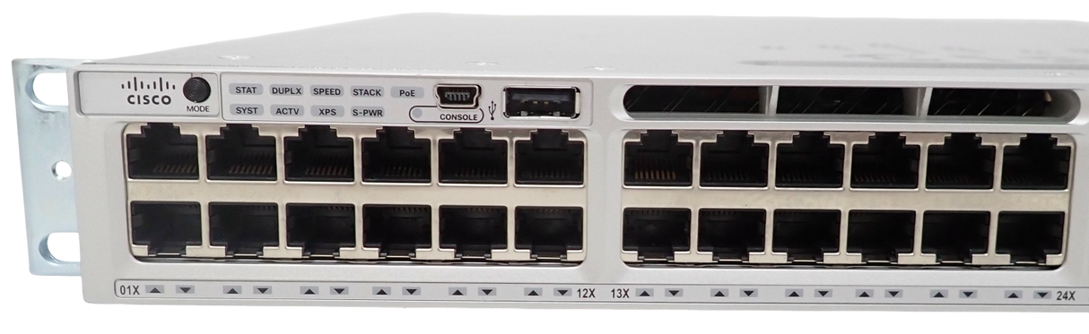 Cisco WS-C3850-48U-S 48x 1GbE RJ45 UPoE Managed Switch + C3850-NM-2-10G + 1x PSU