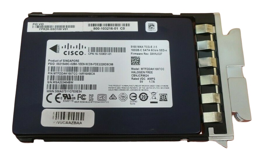 Cisco UCS-SSD100GI1F105 100GB Low-Height SATA 6Gb/s 2.5" SSD Solid State Drive
