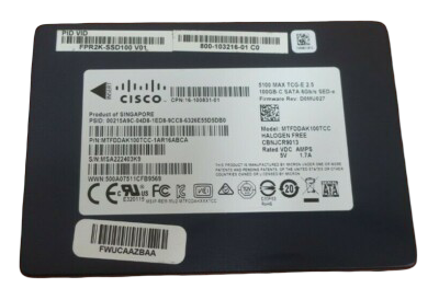 Cisco 100GB SATA 6Gb/s 2.5" SED Solid State Drive SSD MTFDDAK100TCC FPR2K-SSD100