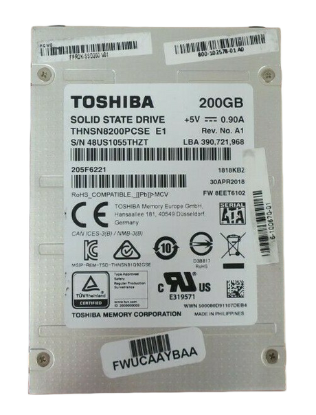 Toshiba 200GB 2.5" SATA 6Gb/s Enterprise RI Solid State Drive SSD THNSN8200PCSE