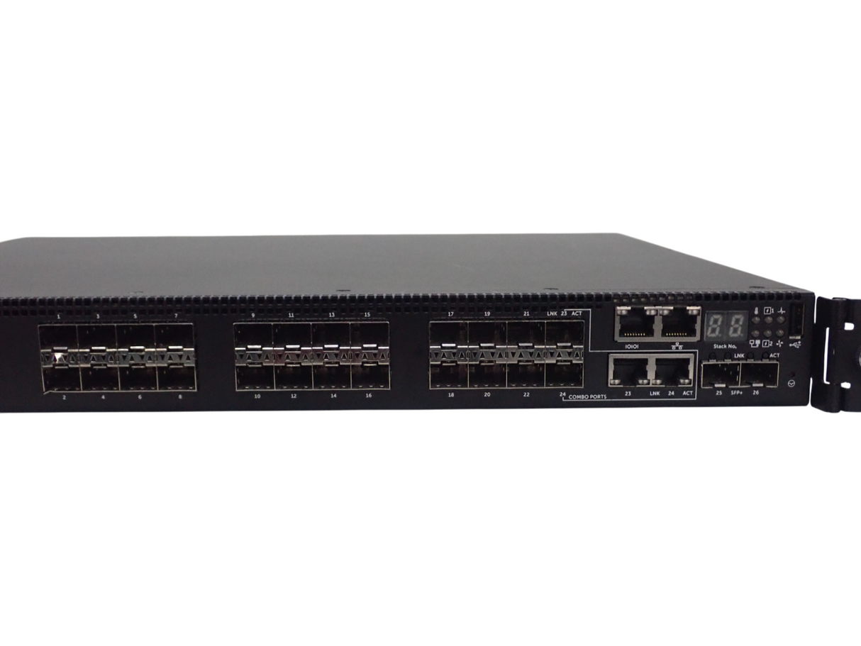 Dell PowerSwitch S3124F NA 22x 1Gb SFP 2x 10Gb SFP/RJ-45 Combo ports 1U Switch
