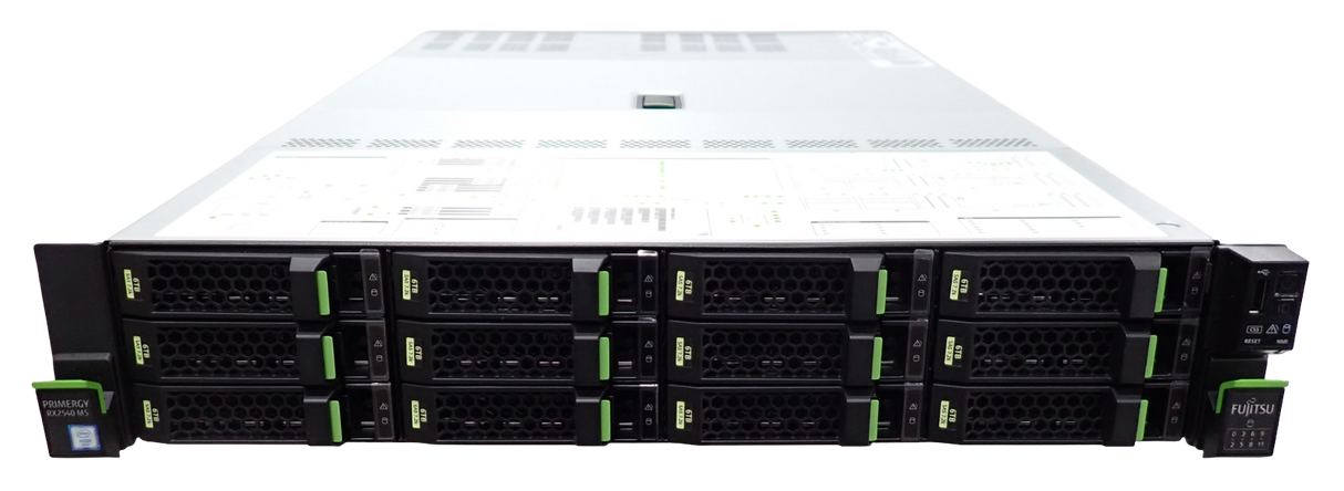 NEW Fujitsu Primergy RX2540 M5 2x 8C Gold 5217 192GB RAM 74.88TB Storage Server