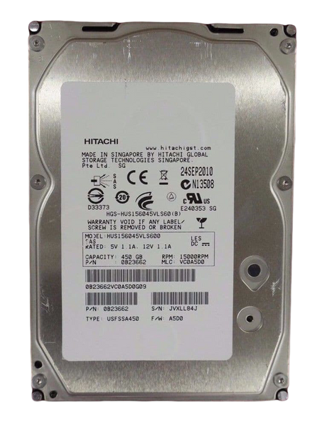 Nexsan Hitachi GST HUS156045VLS600 3.5" 450GB 15K SAS 6Gb/s Hard Drive 0B23662