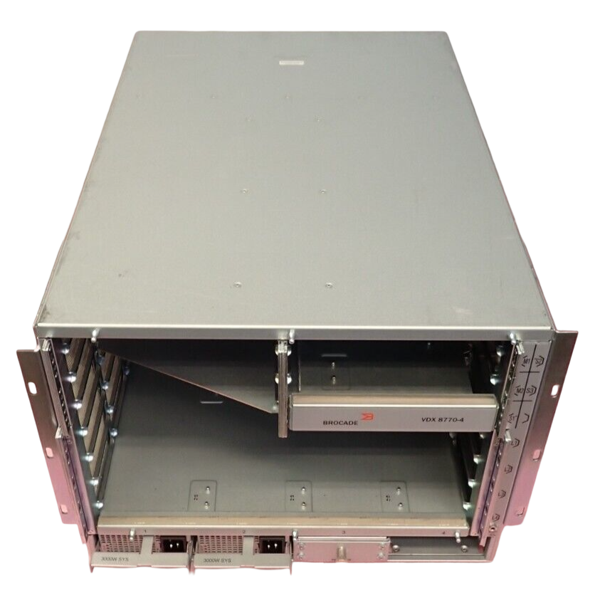 Brocade VDX 8770-4 Switch 8U 4-Slot Chassis 2x 3000W PSU - BR-VDX8770-4-BND-AC