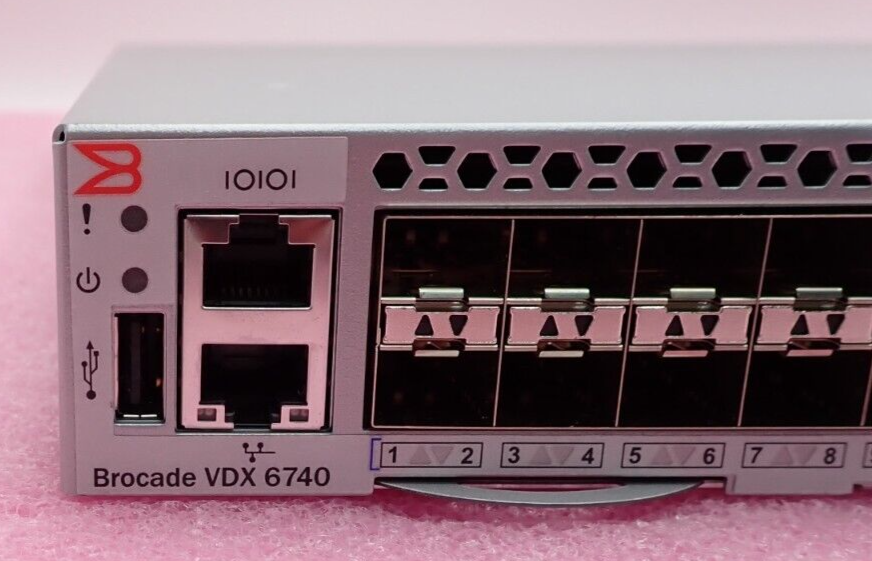 Brocade VDX 6740 BR-VDX6740-24-R 48x 1/10GbE SFP+ +4x 40Gb QSFP+ Ethernet Switch