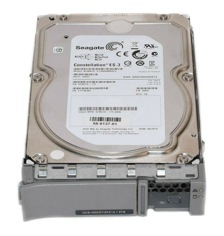 Cisco 3TB 3.5" 6Gb/s 7.2K SAS Hard Drive HDD UCS-HDD3TI2F214 For UCS Servers