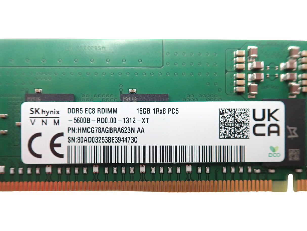 NEW SK Hynix 16GB 1Rx8 PC5-5600B DDR5 ECC RDIMM Server Memory HMCG78AGBRA623N