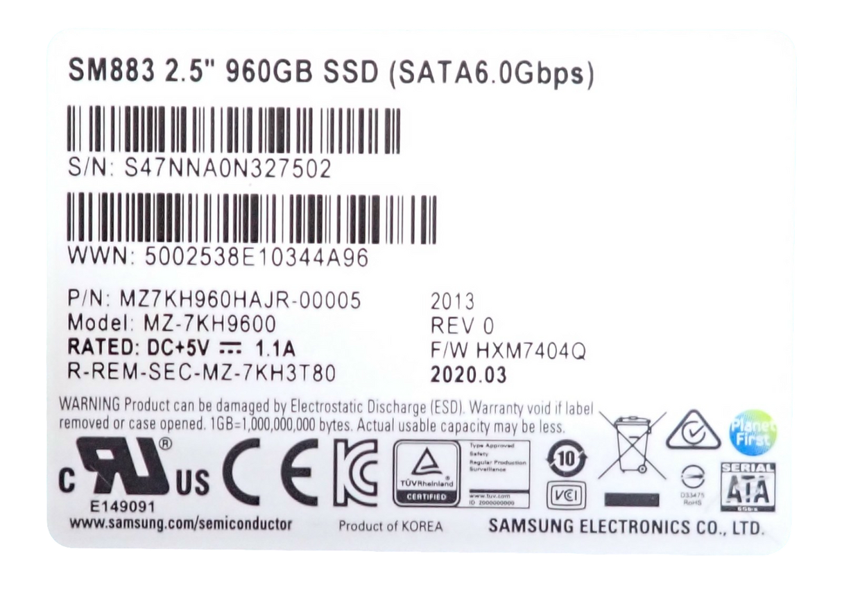Fujitsu 960GB SATA 6G Mixed-Use 2.5" Solid State Drive SSD S26361-F5733-L960