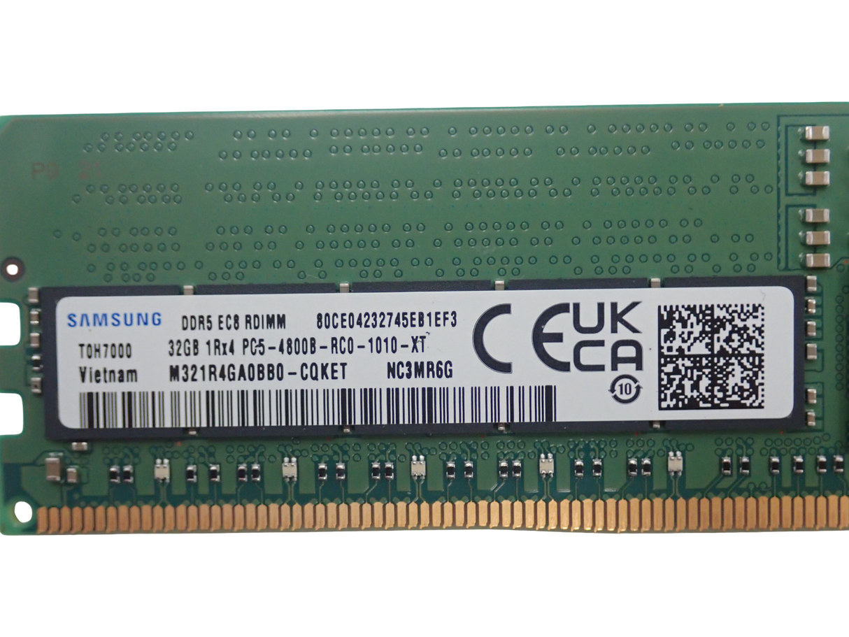 Samsung 32GB 1Rx4 PC5-4800B DDR5 ECC RDIMM EC8 Server Memory M321R4GA0BB0-CQK