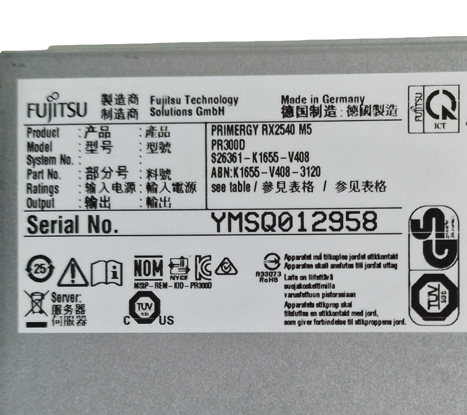 Fujitsu Primergy RX2540 M5 CTO 2x Xeon CPU 24-DIMM 8x SFF SAS/SATA Bay 2U Server