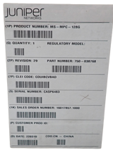New Juniper MS-MPC-128G MX Series Dual Port 128G 4x NPU Multi-Service Line Card