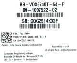 Brocade BR-VDX6740T-64-F VDX 6740T 48x 10GE RJ45 + 4x 40GE QSFP+ Switch