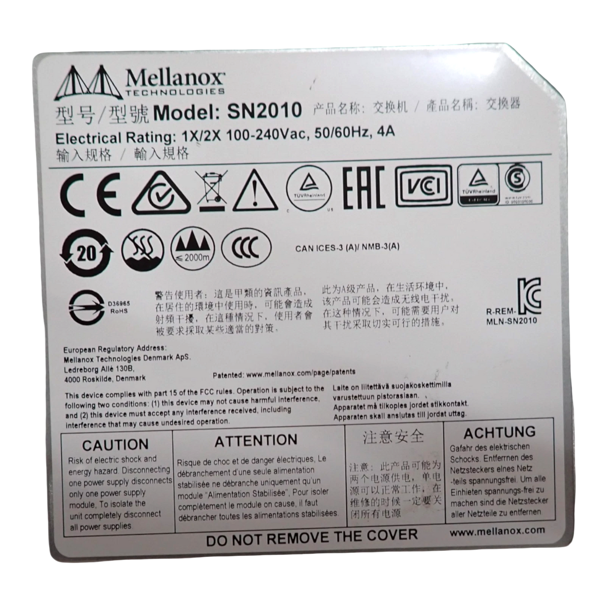 Mellanox SN2010 18x 25Gb SFP28 4x 100Gb QSFP28 Managed Switch MSN2010-CB2F ONYX