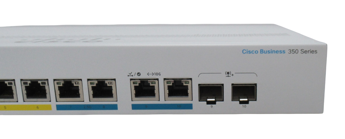 Cisco CBS350-8MGP-2X 6x 1Gb PoE+ 2x 2.5Gb PoE+ 2x 10Gb Combo Port Managed Switch