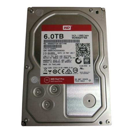 Western Digital Red Pro 6TB 7.2K SATA 6G 128mb Cache For NAS 3.5" HDD WD6002FFWX