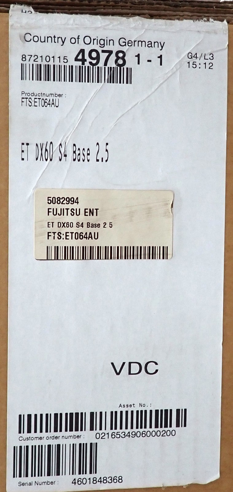 NEW Fujitsu Eternus DX60 S4 24-Bay Disk Storage 2x CA07797-D113 16G FC Ctrl