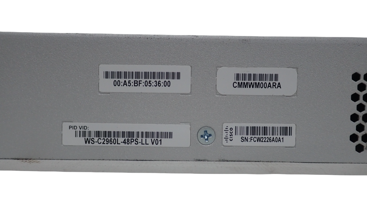 Cisco WS-C2960L-48PS-LL Catalyst 2960 Series 48 Port 1Gb RJ45 PoE Network Switch