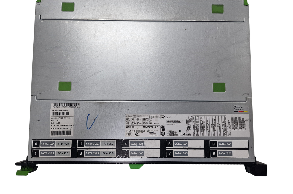 Fujitsu Primergy RX2530 M5 10SFF Chassis 6x SAS/SATA 4x NVMe Chassis Only No MB