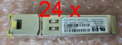 24 x HP 1Gb SFP RJ-45 Plug-In Transceiver Module 661726-001 659580-001