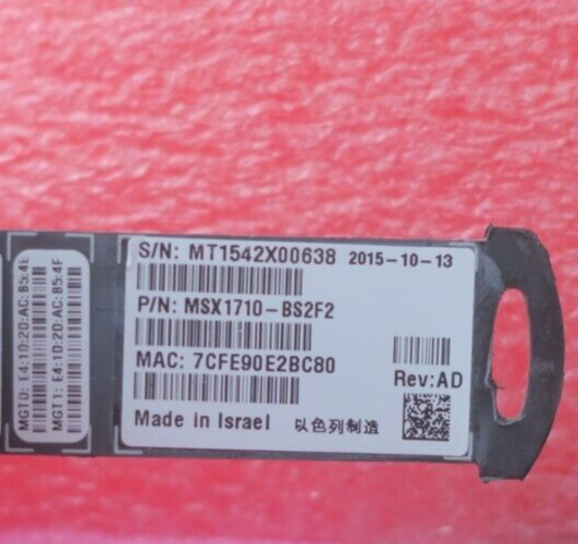 Mellanox SwitchX-2 SX1710 36x 56GbE QSFP+ Managed Switch MSX1710-BS2F2 + 2x PSU