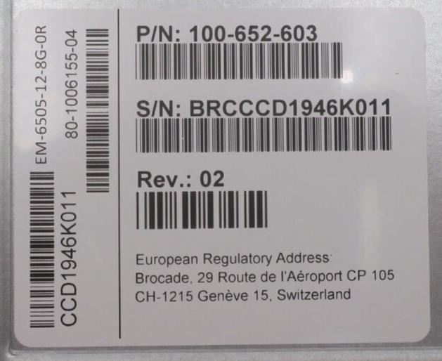 Brocade EMC DS-6505B 24-Port 16Gb FC SAN Switch EM-6505-12-8G-0R 12-Port Active