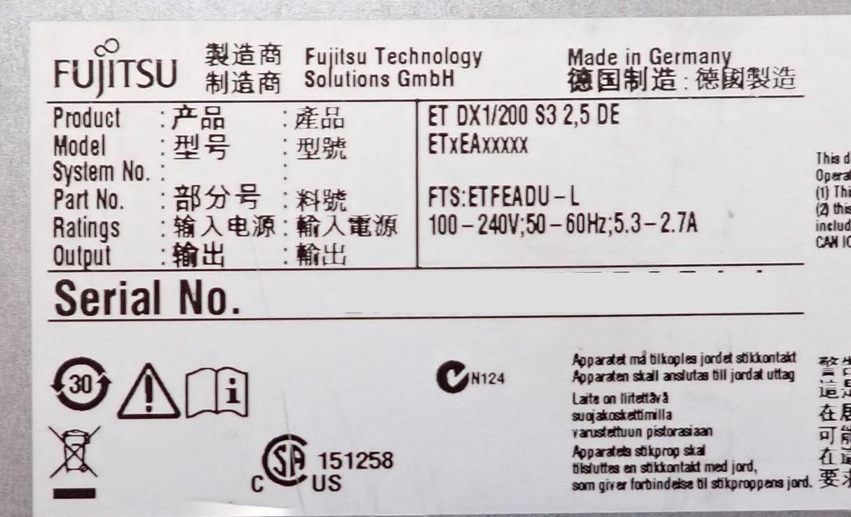 Fujitsu Eternus DX1/200 S3 2.5" DE Drive Enclosure FTS:ETFEADU-L 2x IOM12G 2xPSU