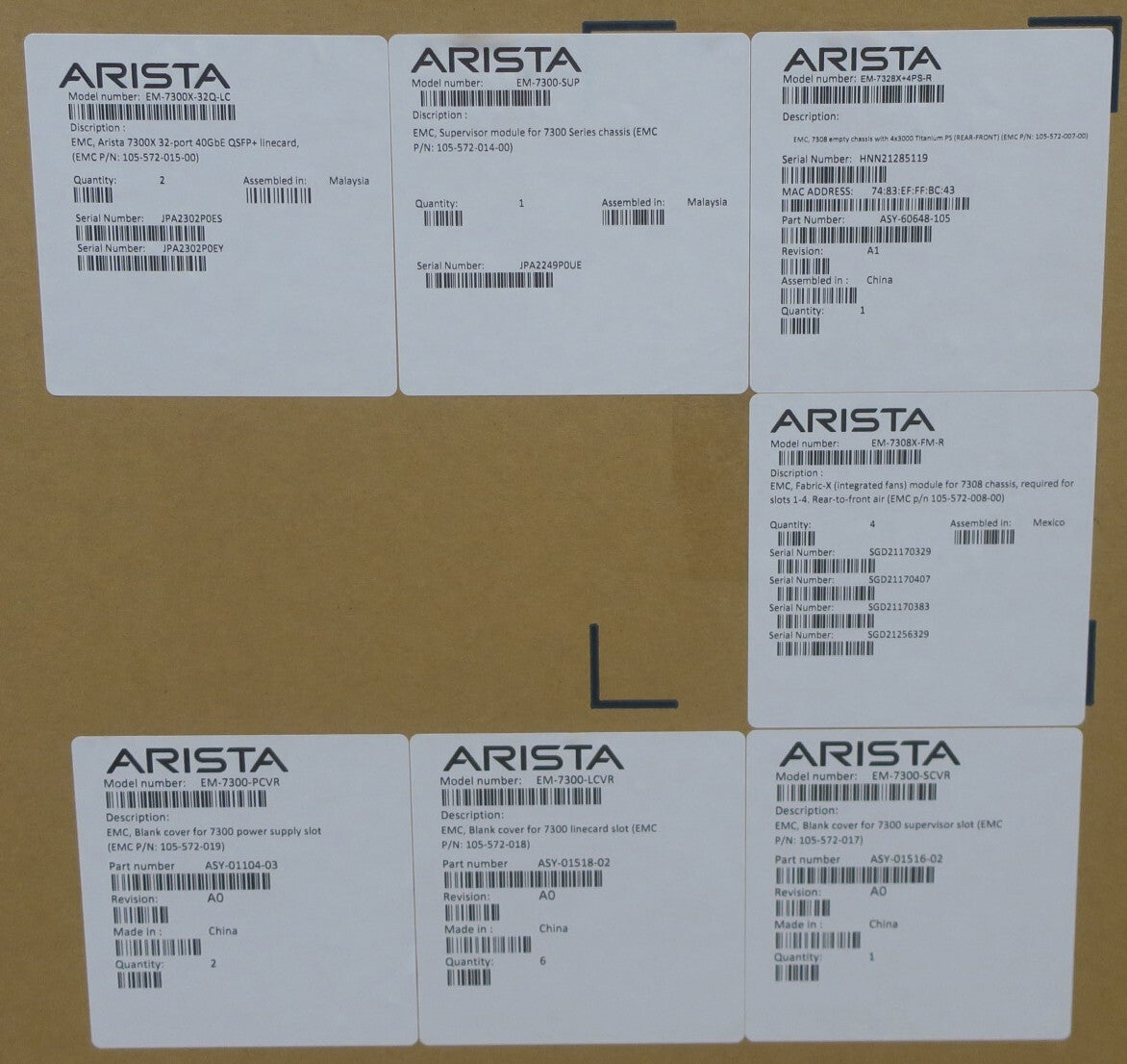 NEW Arista DCS-7308 8-Slot Switch Chassis 2x EM-7300X-32Q-LC 1x EM-7300-SUP