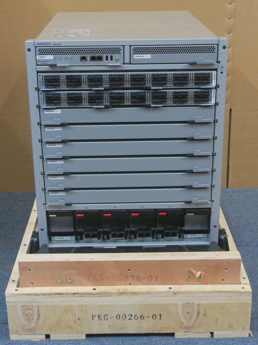 NEW Arista DCS-7308 8-Slot Switch Chassis 2x EM-7300X-32Q-LC 1x EM-7300-SUP