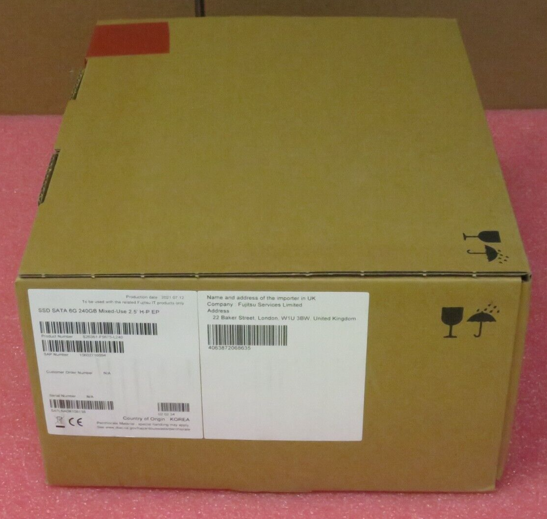 NEW Fujitsu 240GB 2.5" SATA 6Gb/s Solid State Drive SSD S26361-F5675-L240