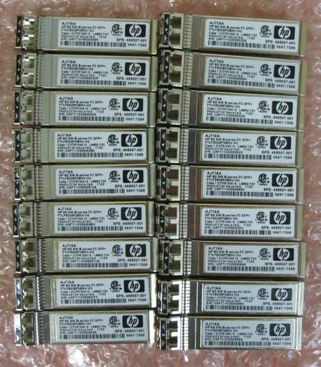 18x HP AJ716A 8Gb Shortwave Fibre Channel SFP+ Transceiver 8Gbps FC 468507-001