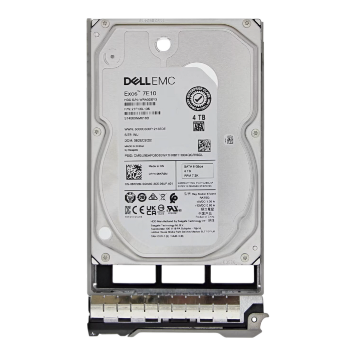New Dell Enterprise 4TB 7.2K SATA 6G 3.5" HDD 6KR2M + 12th/13th Gen Caddy