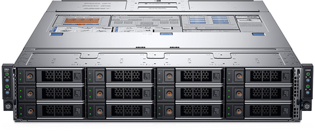 Dell C6400 12x 3.5" Bay Chassis + 4x C6420 4x 8-Core Bronze 3106 64GB RAM Server