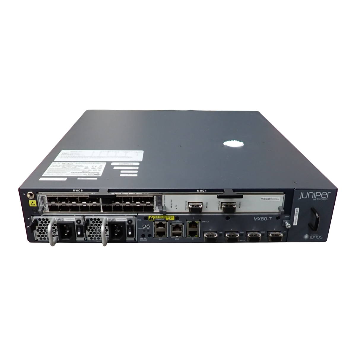 Juniper MX80-T With  1x MIC-3D-2XGE-XFP 1x MS-MIC-16G 2x PSU