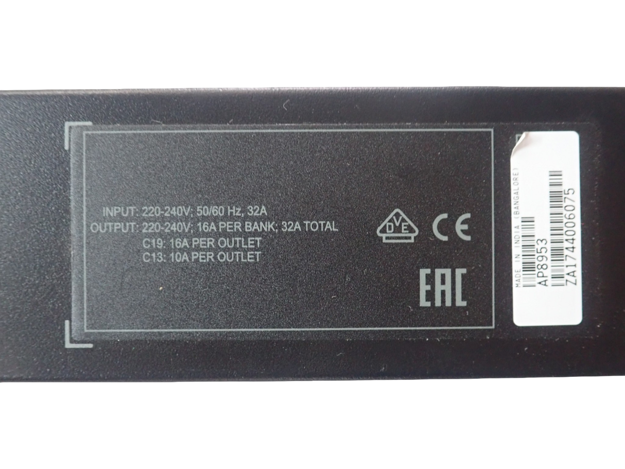APC AP8953 21xC13 3xC19 0U Metered Switched Rack PDU Power Distribution Unit 32A